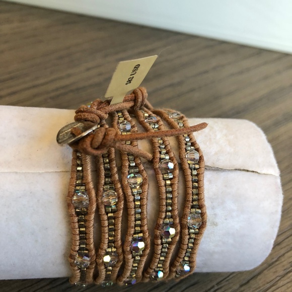 New Auth Chan Luu Crystal AB Five Wrap Bracelet on - Picture 4 of 5
